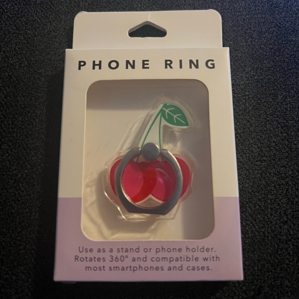 Cherry Red Phone Ring Holder